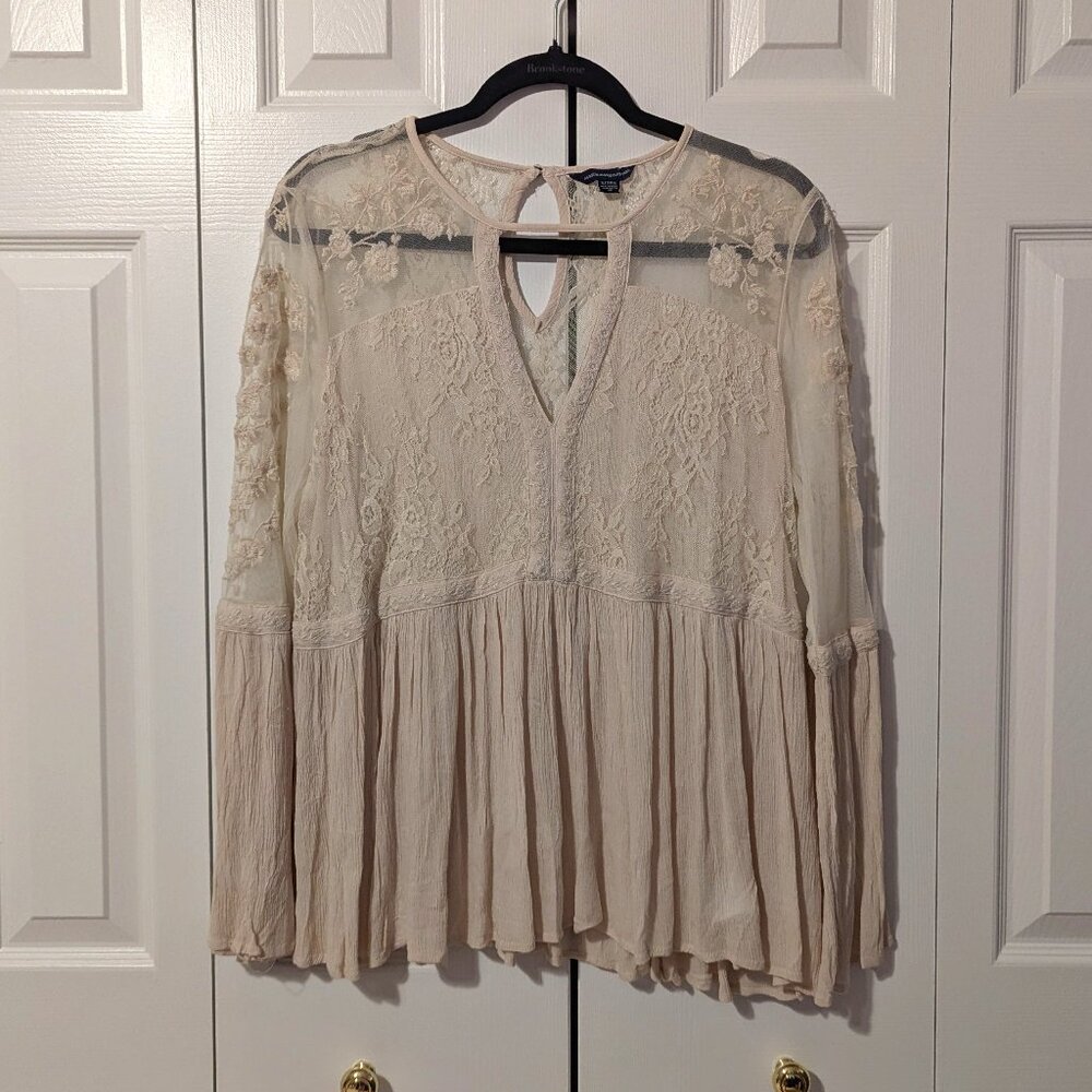 NWOT AE Lacy Flowy Blouse